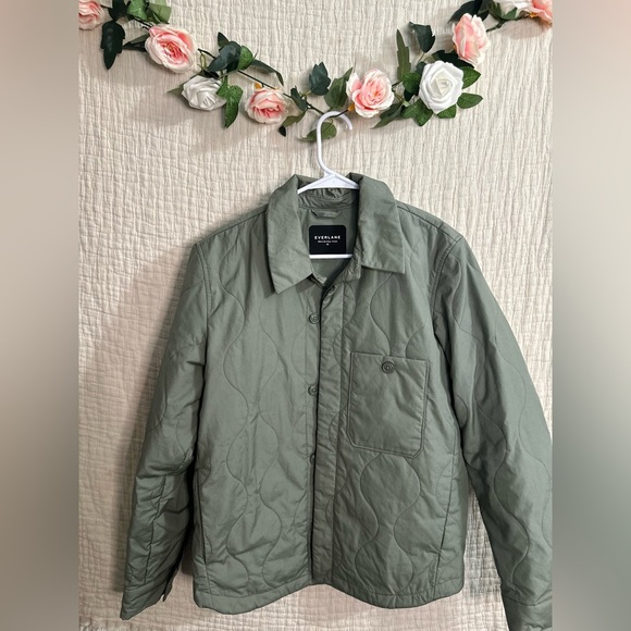 Everlane Men’s Renew Quilted Liner Jacket in Dark Sage Green Xs - Picture 2 of 6
